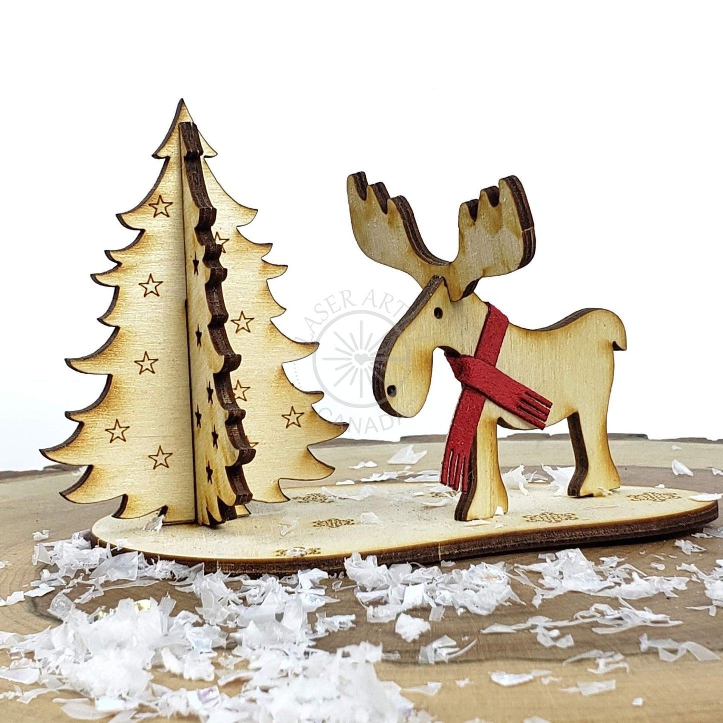 3D Winter Holiday - Holiday Card - Winter Moose - Laser Artist - Canada