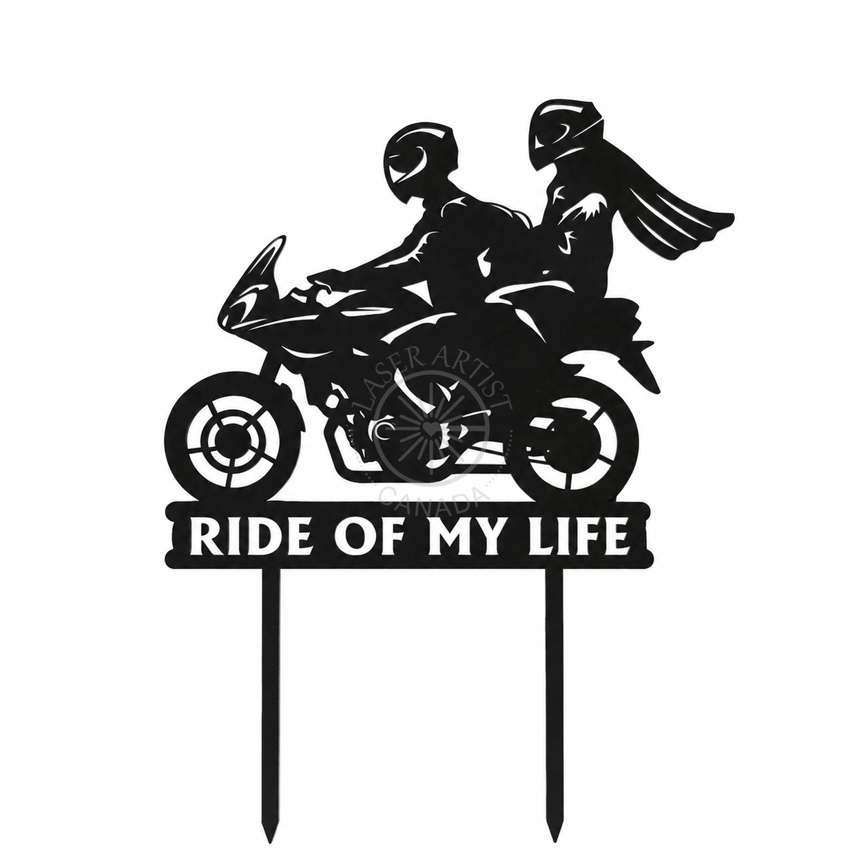 Motorcycle Cake Topper – Ride of My Life | Laser Cut Wood or Acrylic