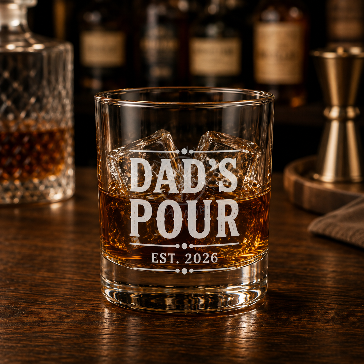 Dad's Pour Whisky Glass | Personalized Engraved Whiskey Glass | Father's Day Gift - Laser Artist - Canada