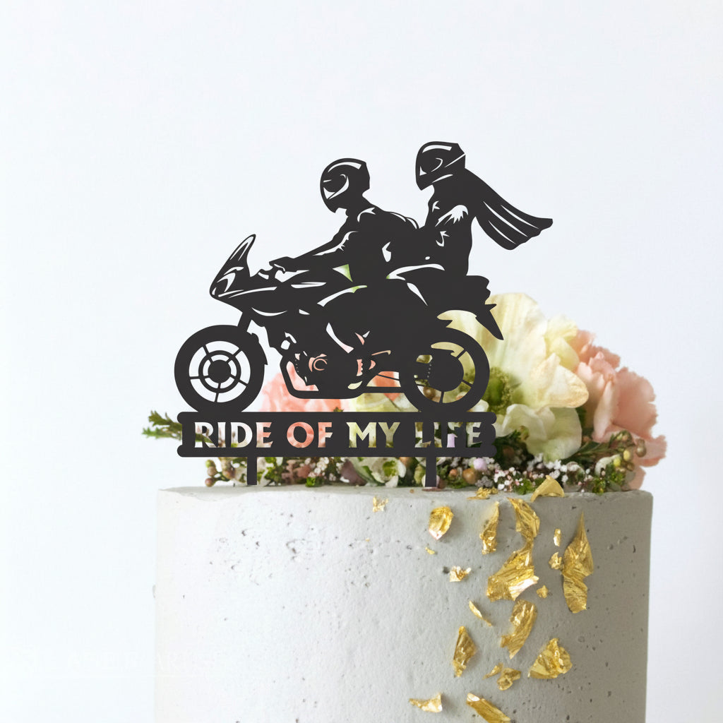 Laser Artist Cake topper Acrylic unique custom motorbike sports bike ride of my life